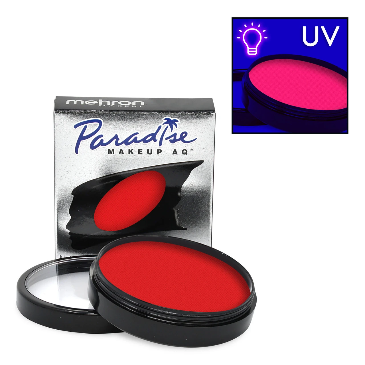 Mehron Paradise Makeup Neon UV Glow Vulcan, Red (40 Gram) - Afbeelding 2