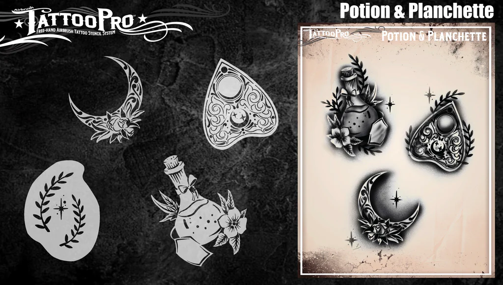 Tattoo Pro™ Wiser's Airbrush TattooPro Stencil – Potion & Planchette - Afbeelding 2