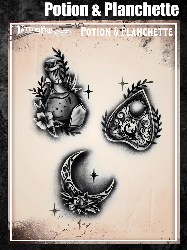 Tattoo Pro™ Wiser's Airbrush TattooPro Stencil – Potion & Planchette