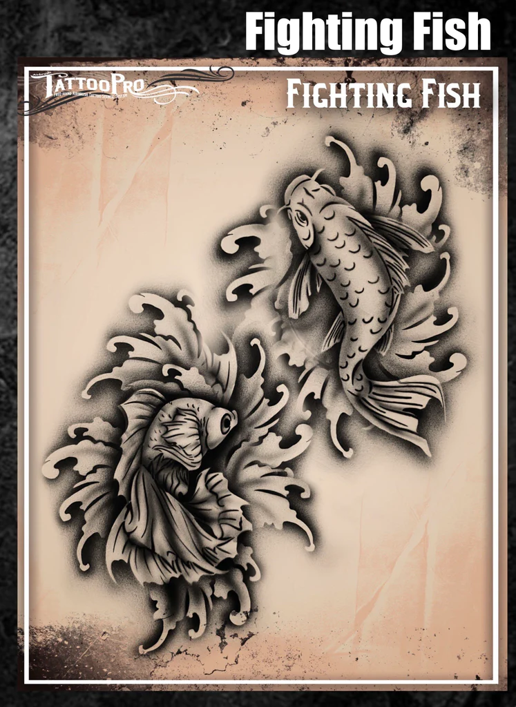 Tattoo Pro™ Wiser's Airbrush TattooPro Stencil – Fighting Fish