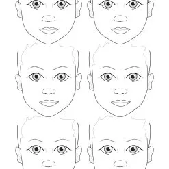 Sally-Ann Lynch Schmink Oefenbord 6 Kindergezichten, Formaat A2