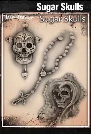 Tattoo Pro™ Wiser's Airbrush TattooPro Stencil - Sugar Skulls