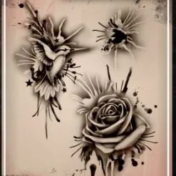 Tattoo Pro™ Wiser's Airbrush TattooPro Stencil - Watercolor And Inksplat