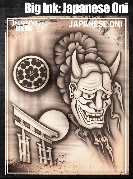 Tattoo Pro™ Wiser's Airbrush TattooPro Stencil – Big Ink - Japanese Oni