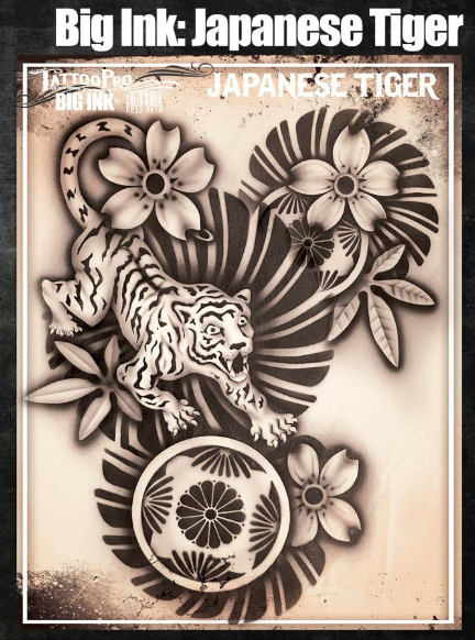 Tattoo Pro™ Wiser's Airbrush TattooPro Stencil – Big Ink - Japanese Tiger