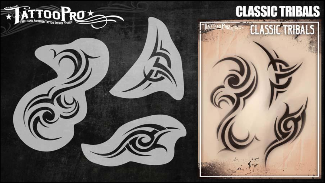 Tattoo Pro™ Wiser's Airbrush TattooPro Stencil –Classic Tribals - Afbeelding 2