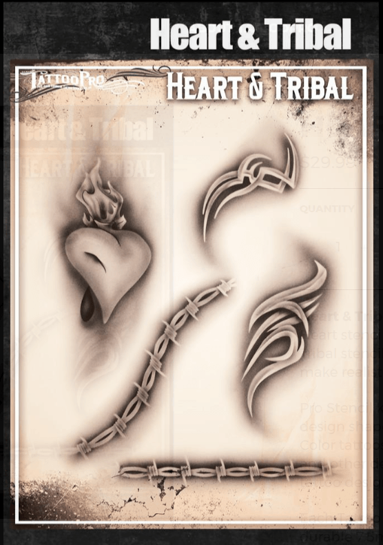 Tattoo Pro™ Wiser's Airbrush TattooPro Stencil – Hearts & Tribal