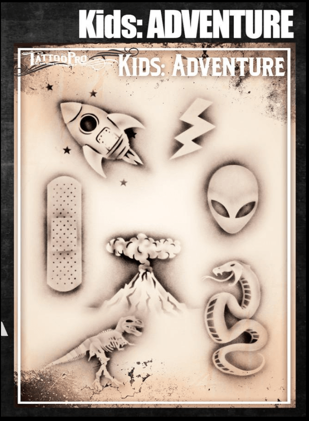Tattoo Pro™ Wiser's Airbrush TattooPro Stencil – KIDS Adventure