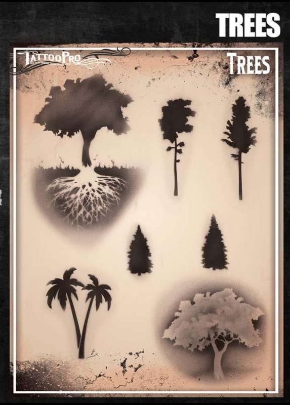Tattoo Pro™ Wiser's Airbrush TattooPro Stencil – Trees